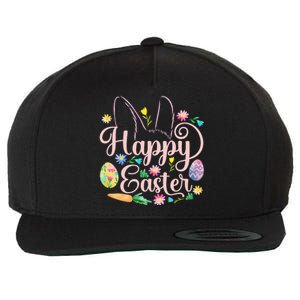 Happy Easter Sayings Egg Bunny Wool Snapback Cap