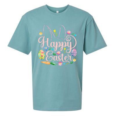 Happy Easter Sayings Egg Bunny Sueded Cloud Jersey T-Shirt