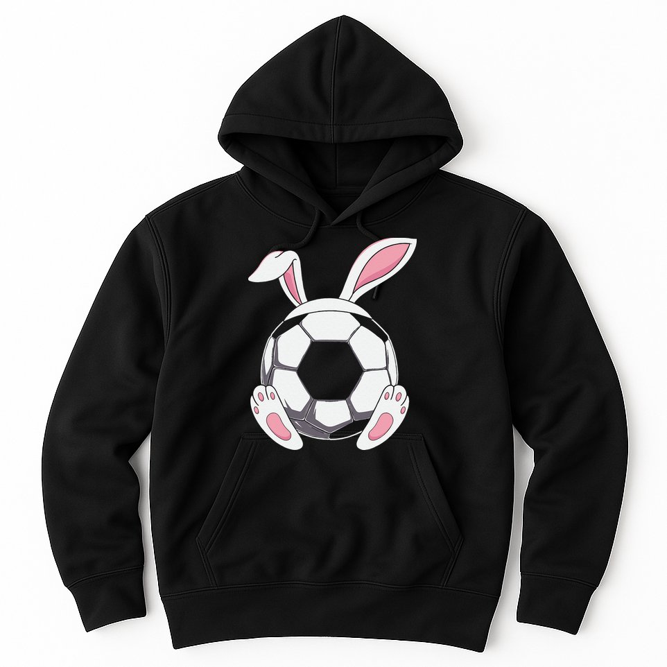 Happy Easter Soccer Bunny Ears Funny Egg Hoodie