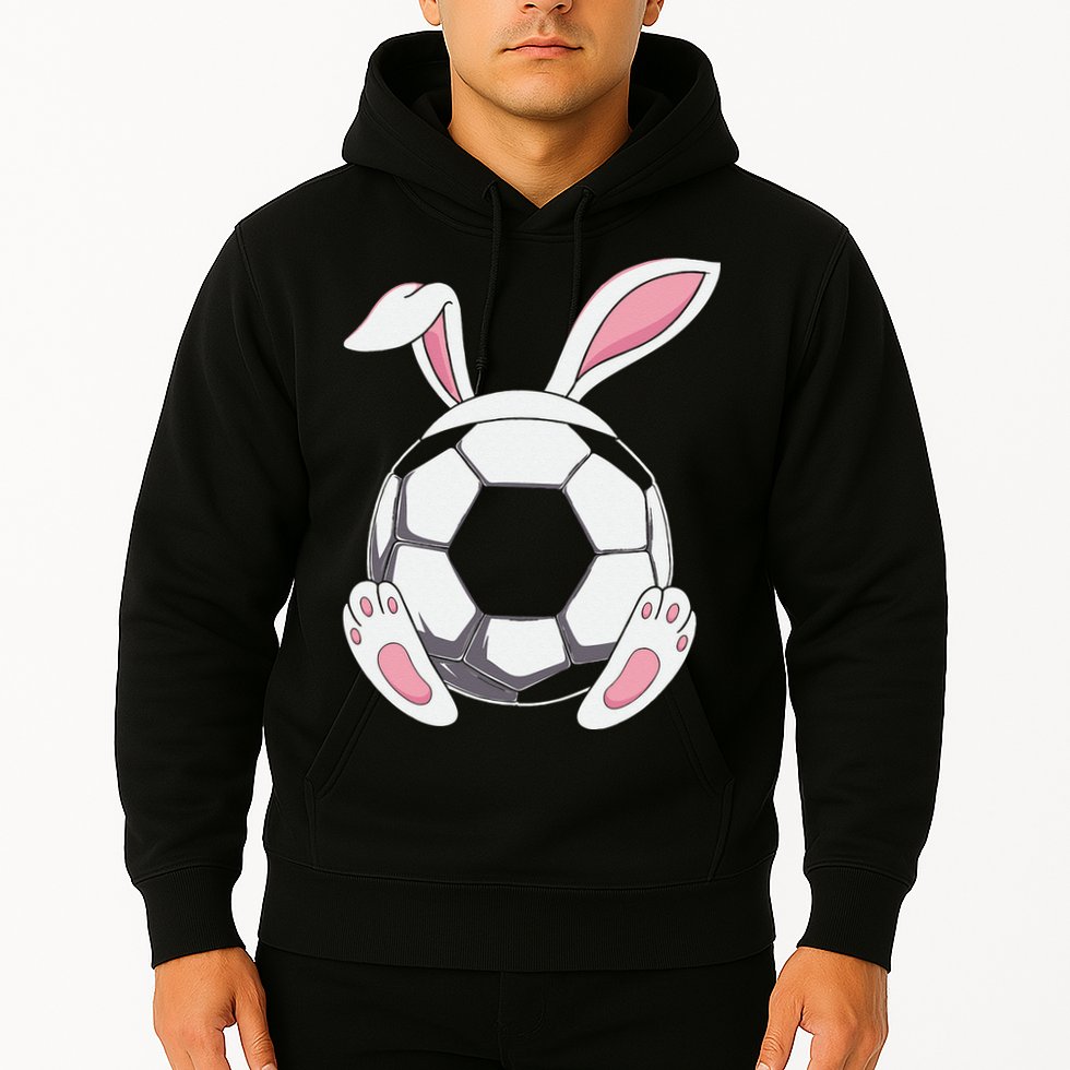 Happy Easter Soccer Bunny Ears Funny Egg Hoodie