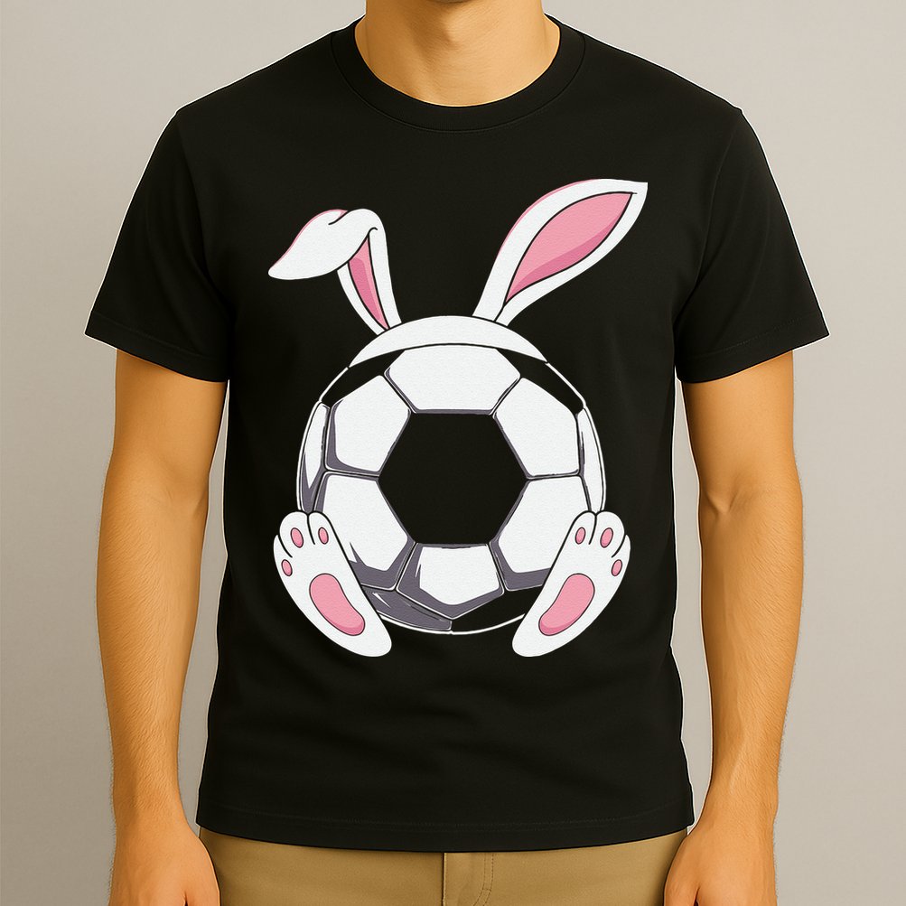 Happy Easter Soccer Bunny Ears Funny Egg T-Shirt