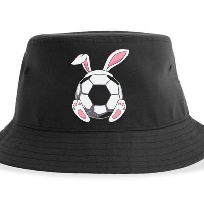 Happy Easter Soccer Bunny Ears Funny Egg Sustainable Bucket Hat