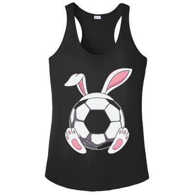 Happy Easter Soccer Bunny Ears Funny Egg Ladies PosiCharge Competitor Racerback Tank