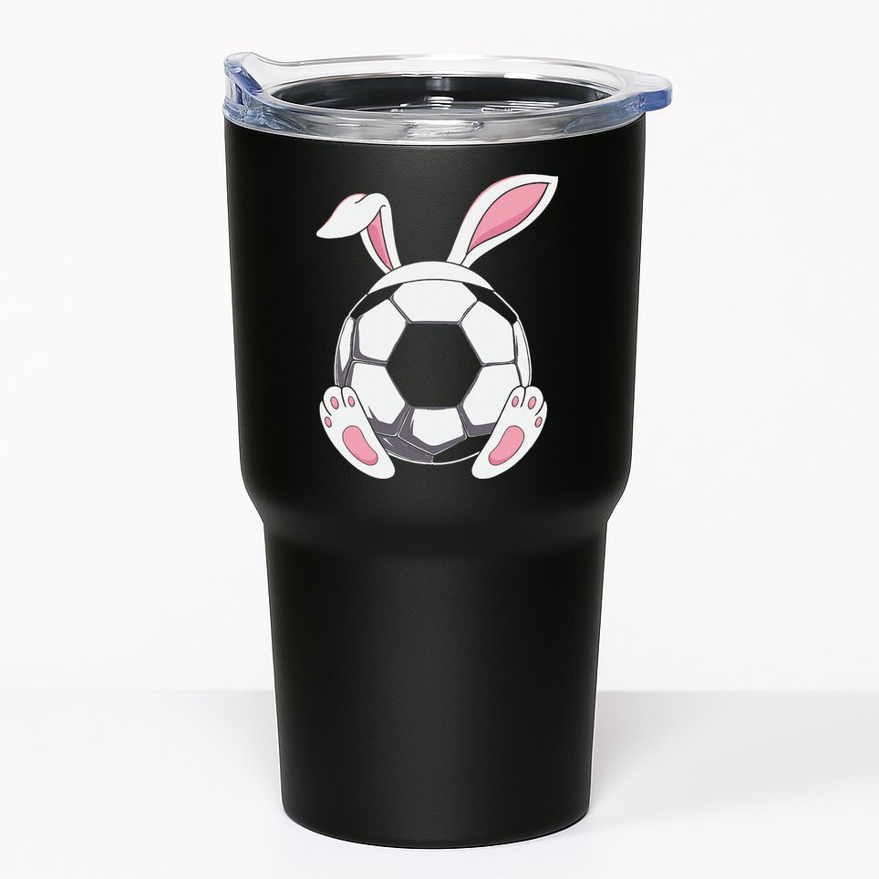 Happy Easter Soccer Bunny Ears Funny Egg Tumbler