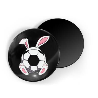 Happy Easter Soccer Bunny Ears Funny Egg Magnet