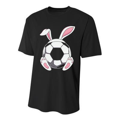 Happy Easter Soccer Bunny Ears Funny Egg Youth Performance Sprint T-Shirt
