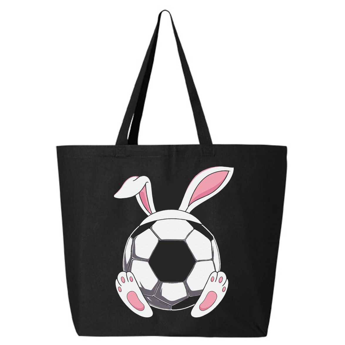 Happy Easter Soccer Bunny Ears Funny Egg 25L Jumbo Tote