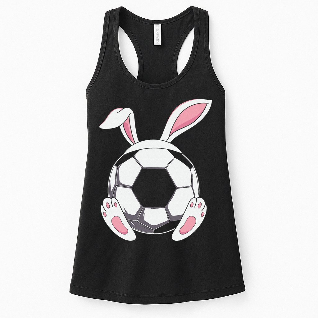 Happy Easter Soccer Bunny Ears Funny Egg Womens Tank Top