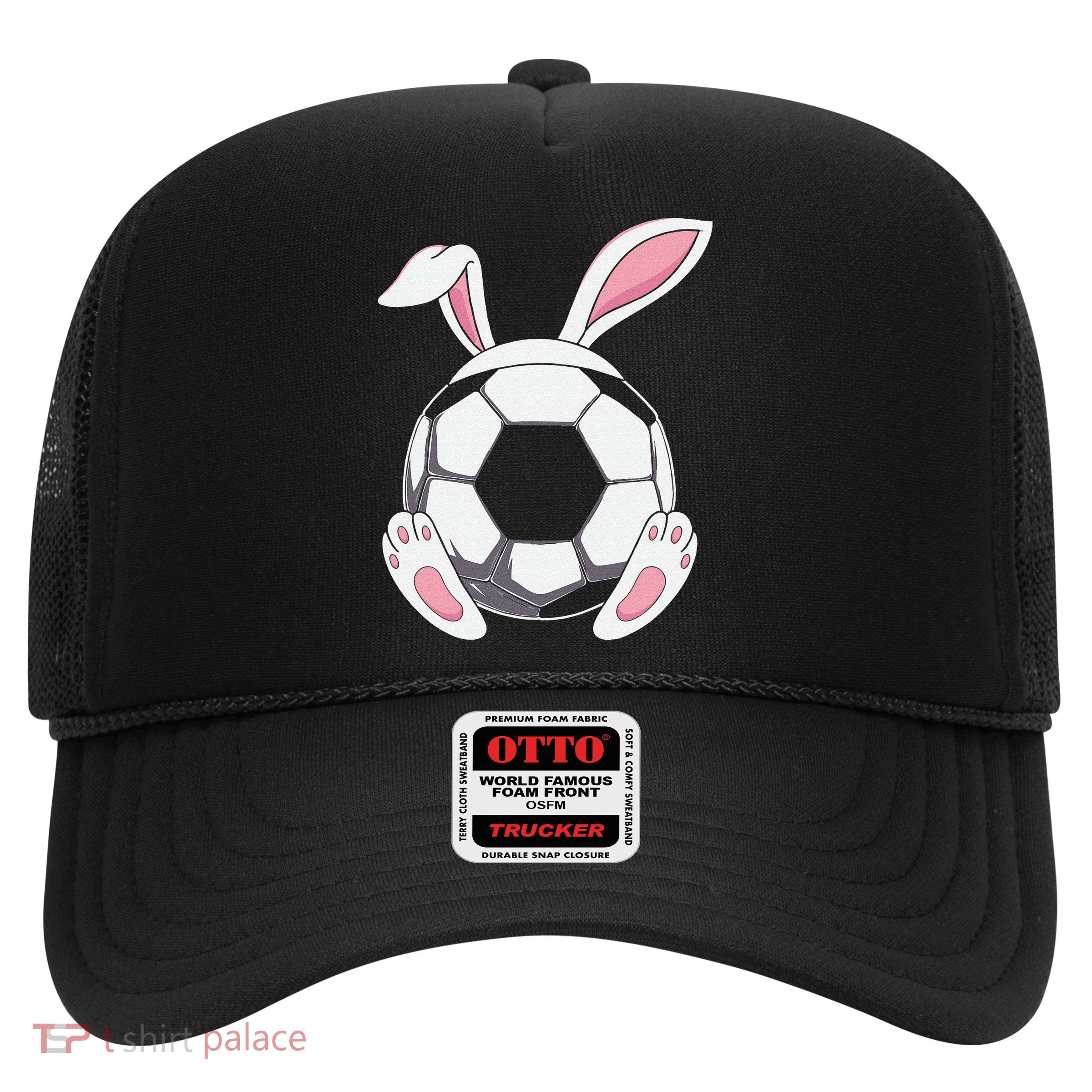 Happy Easter Soccer Bunny Ears Funny Egg Trucker Hat
