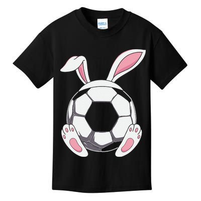 Happy Easter Soccer Bunny Ears Funny Egg Kids T-Shirt