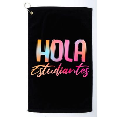 Hola Estudiantes Spanish Teacher Funny Back To School Golf Towel