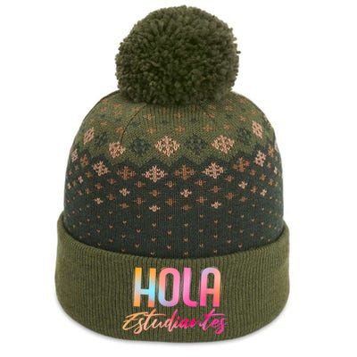 Hola Estudiantes Spanish Teacher Funny Back To School The Baniff Cuffed Pom Beanie