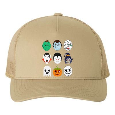 Halloween Emoticon Scary Spooky Gift Costume Yupoong Adult 5-Panel Trucker Hat