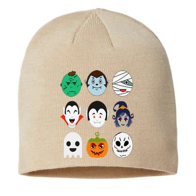 Halloween Emoticon Scary Spooky Gift Costume Sustainable Beanie