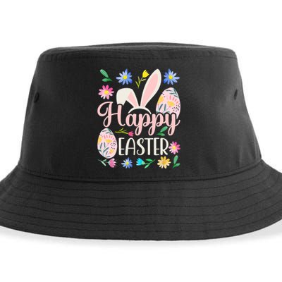 Happy Easter Sayings Egg Bunny Sustainable Bucket Hat