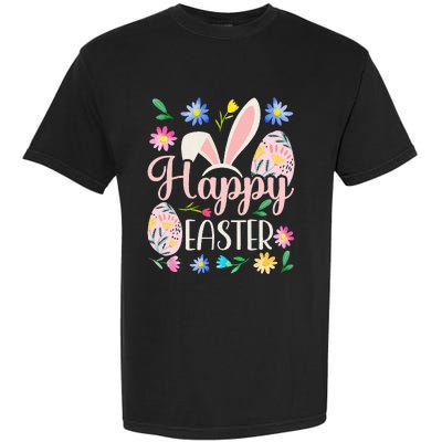 Happy Easter Sayings Egg Bunny Garment-Dyed Heavyweight T-Shirt