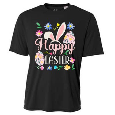 Happy Easter Sayings Egg Bunny Cooling Performance Crew T-Shirt