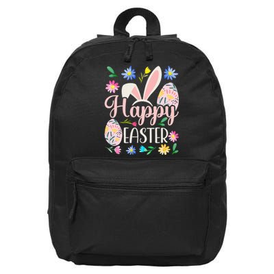 Happy Easter Sayings Egg Bunny 16 in Basic Backpack