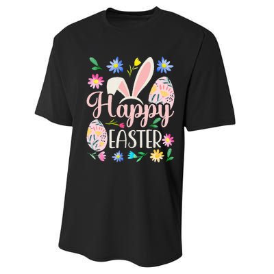 Happy Easter Sayings Egg Bunny Performance Sprint T-Shirt