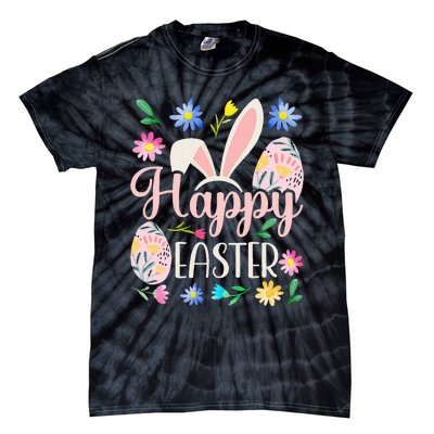 Happy Easter Sayings Egg Bunny Tie-Dye T-Shirt