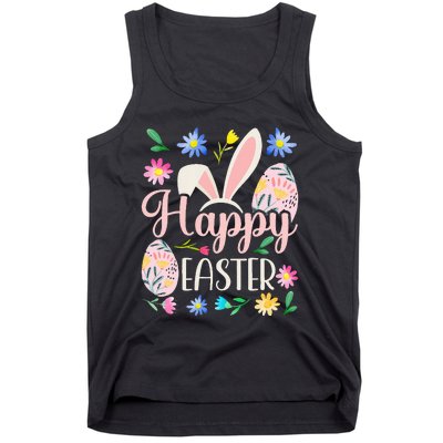 Happy Easter Sayings Egg Bunny Tank Top