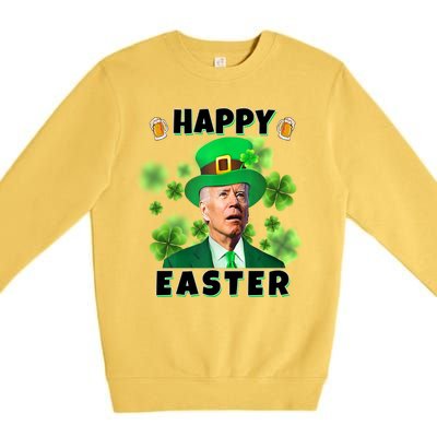 Happy Easter St Patrick's Day Confused Joe Biden Funny Premium Crewneck Sweatshirt