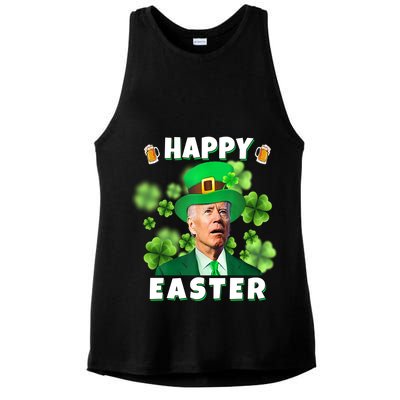 Happy Easter St Patrick's Day Confused Joe Biden Funny Ladies PosiCharge Tri-Blend Wicking Tank