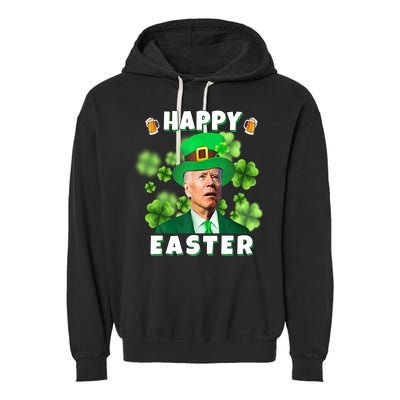Happy Easter St Patrick's Day Confused Joe Biden Funny Garment-Dyed Fleece Hoodie