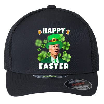 Happy Easter St Patrick's Day Confused Joe Biden Funny Flexfit Unipanel Trucker Cap