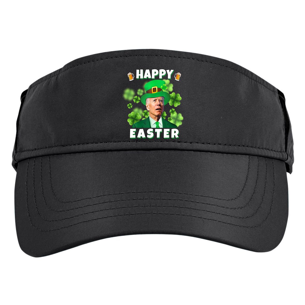 Happy Easter St Patrick's Day Confused Joe Biden Funny Adult Drive Performance Visor