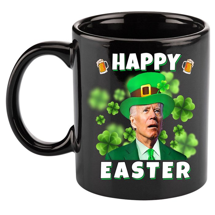 Happy Easter St Patrick's Day Confused Joe Biden Funny 11oz C Handle Ceramic Mug