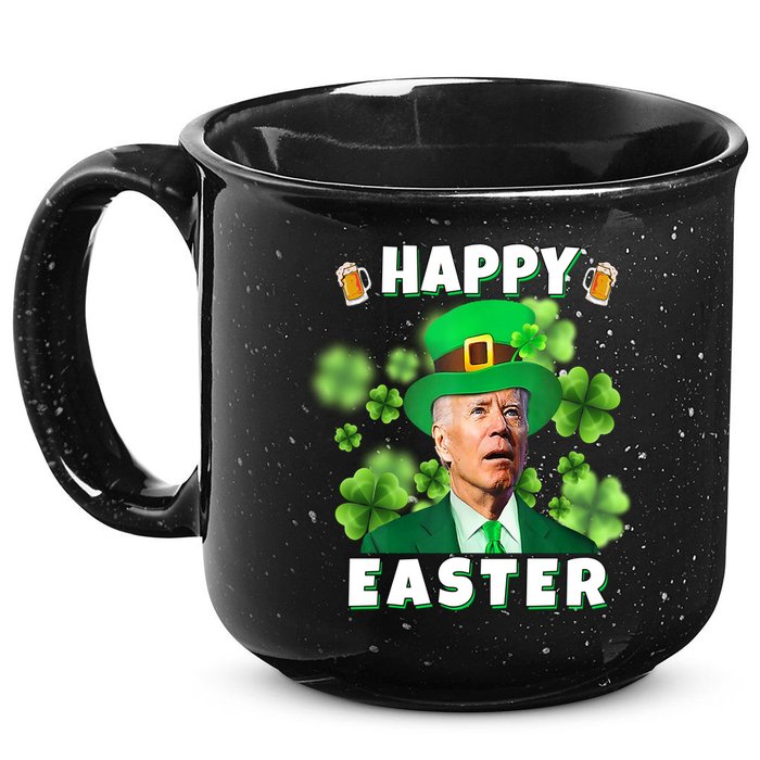 Happy Easter St Patrick's Day Confused Joe Biden Funny 15oz Campfire Ceramic Mug