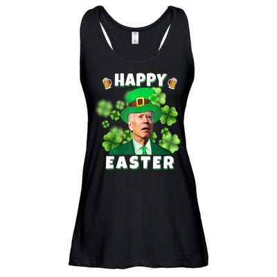 Happy Easter St Patrick's Day Confused Joe Biden Funny Ladies Essential Flowy Tank