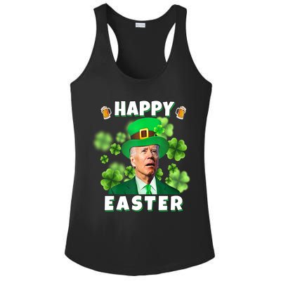 Happy Easter St Patrick's Day Confused Joe Biden Funny Ladies PosiCharge Competitor Racerback Tank