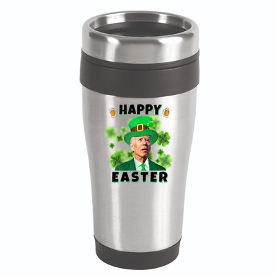 Happy Easter St Patrick's Day Confused Joe Biden Funny 16oz Travel Tumbler
