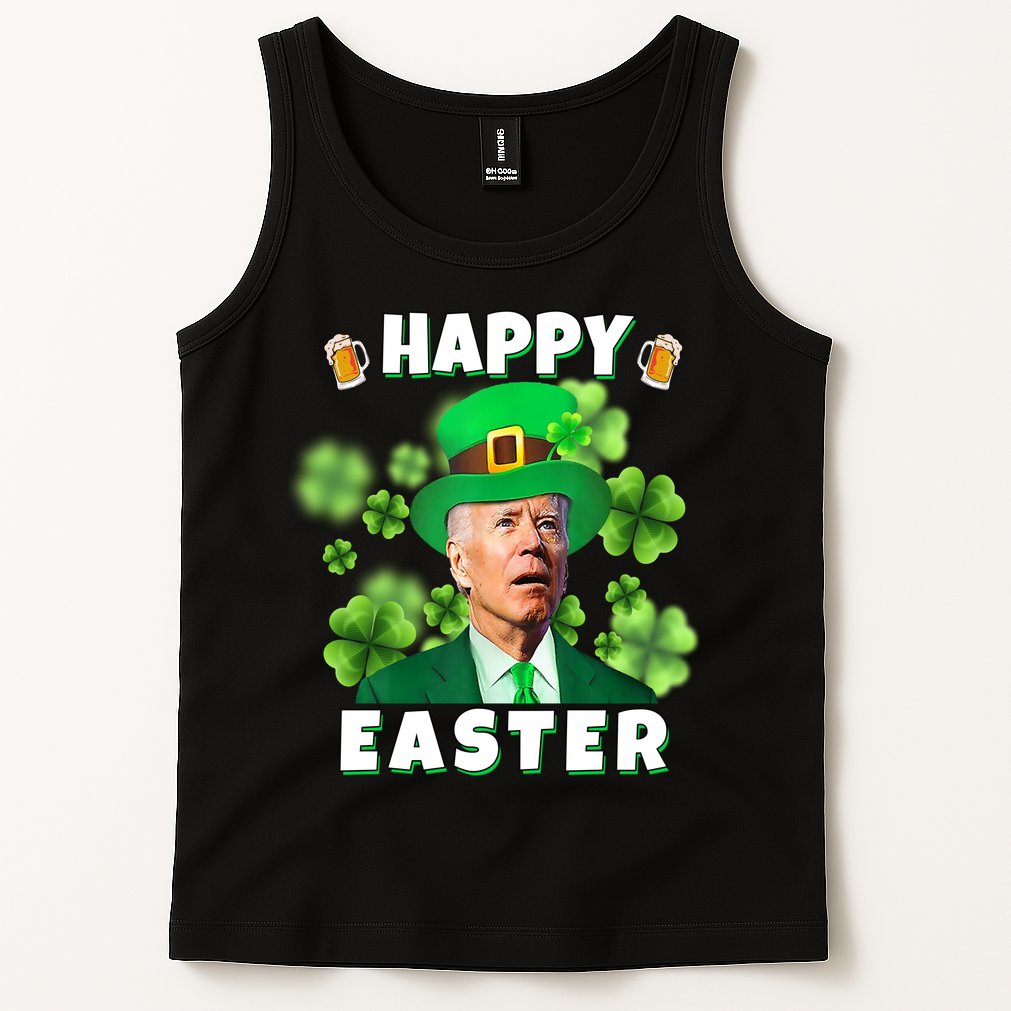 Happy Easter St Patrick's Day Confused Joe Biden Funny Tank Top
