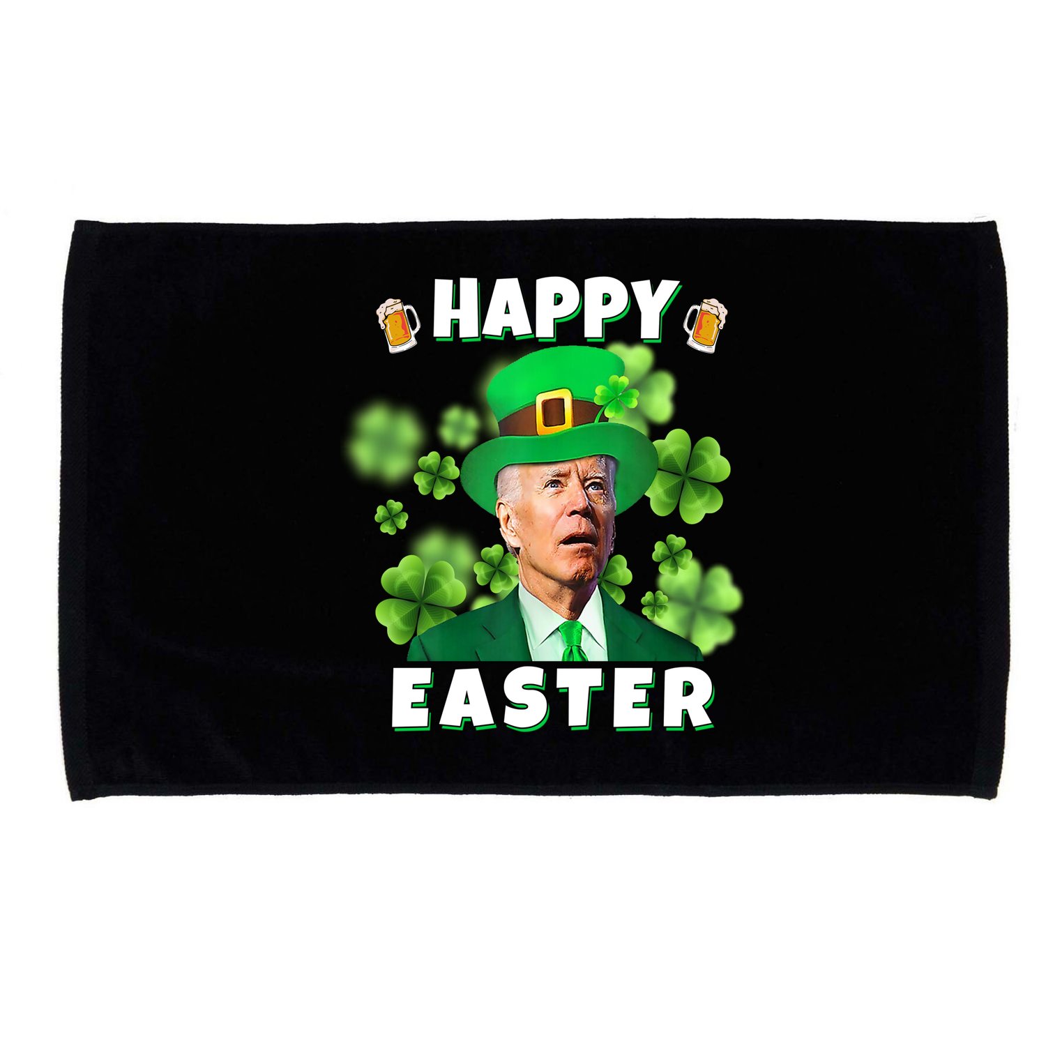 Happy Easter St Patrick's Day Confused Joe Biden Funny Microfiber Hand Towel
