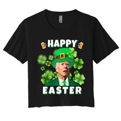 Happy Easter St Patrick's Day Confused Joe Biden Funny Crop Top