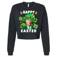 Happy Easter St Patrick's Day Confused Joe Biden Funny Cropped Pullover Crew
