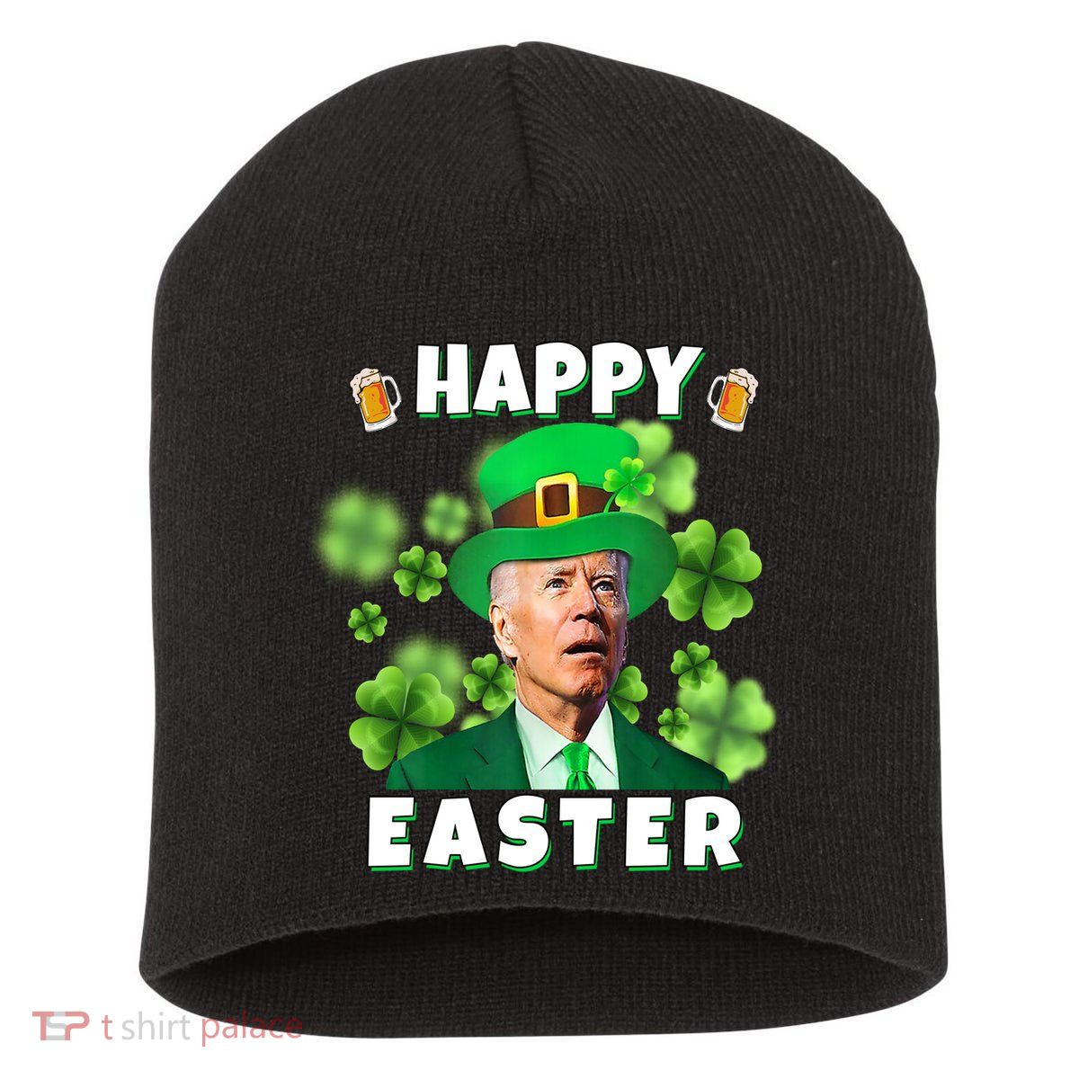 Happy Easter St Patrick's Day Confused Joe Biden Funny Short Acrylic Beanie