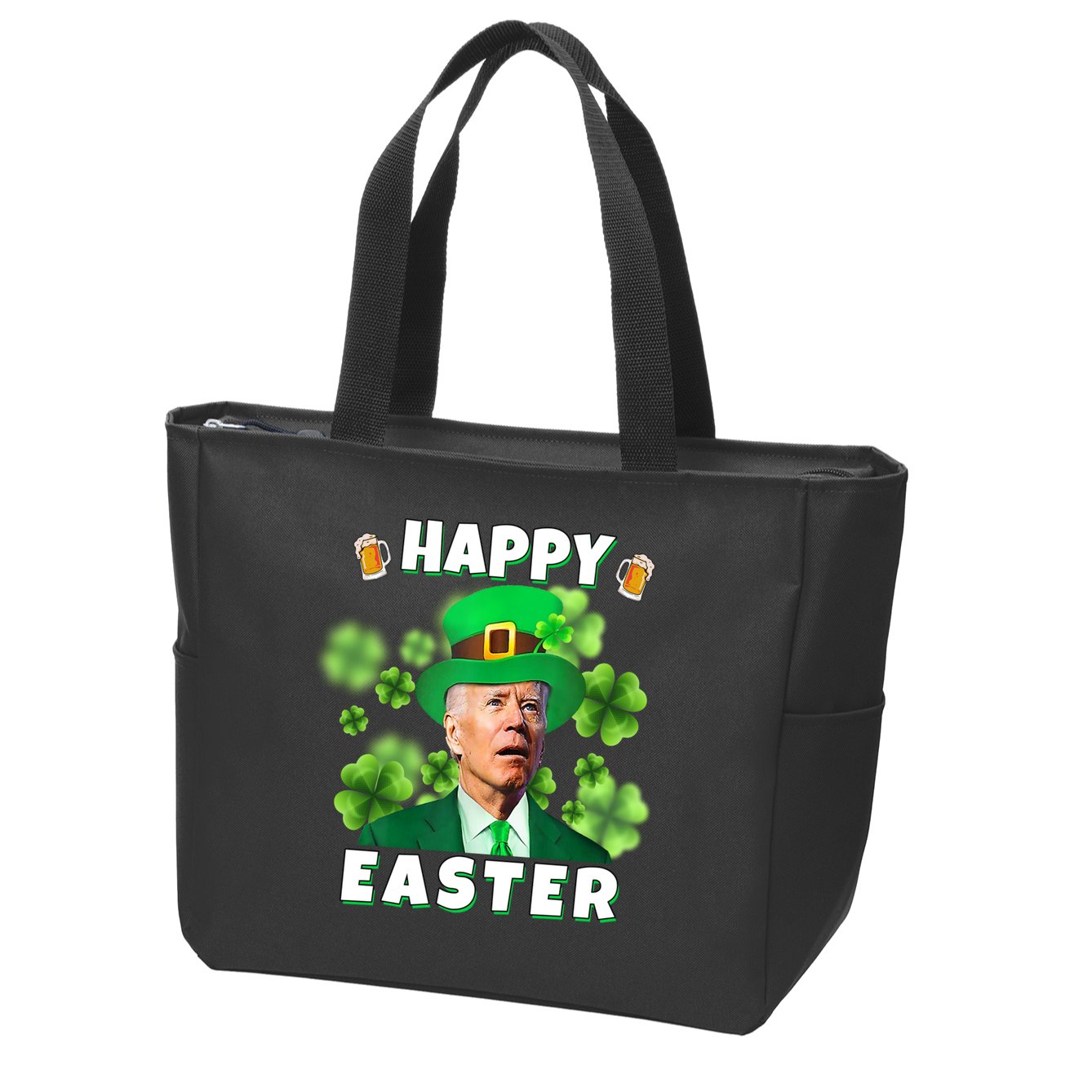 Happy Easter St Patrick's Day Confused Joe Biden Funny Zip Tote Bag