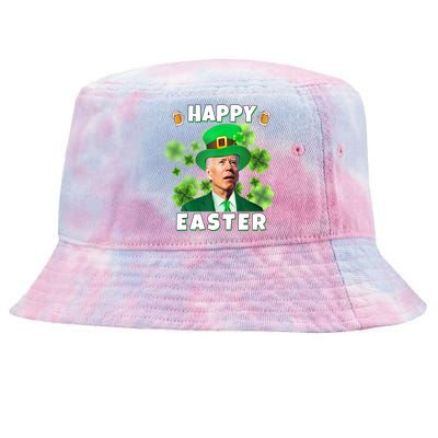 Happy Easter St Patrick's Day Confused Joe Biden Funny Tie-Dyed Bucket Hat