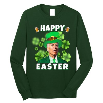 Happy Easter St Patrick's Day Confused Joe Biden Funny Long Sleeve Shirt