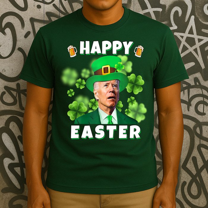 Happy Easter St Patrick's Day Confused Joe Biden Funny T-Shirt
