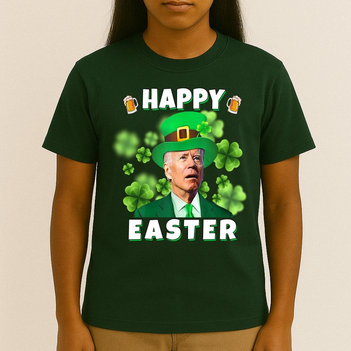 Happy Easter St Patrick's Day Confused Joe Biden Funny T-Shirt