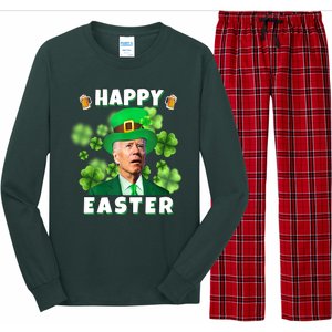 Happy Easter St Patrick's Day Confused Joe Biden Funny Long Sleeve Pajama Set