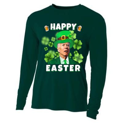 Happy Easter St Patrick's Day Confused Joe Biden Funny Cooling Performance Long Sleeve Crew