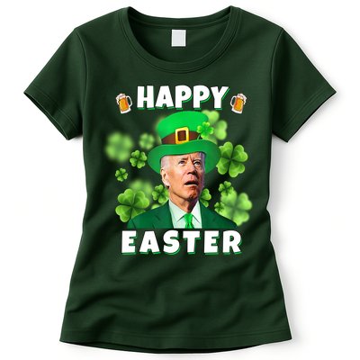 Happy Easter St Patrick's Day Confused Joe Biden Funny Womens T-Shirt