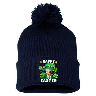 Happy Easter St Patrick's Day Confused Joe Biden Funny Pom Pom 12in Knit Beanie