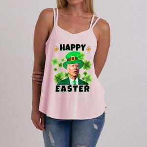 Happy Easter St Patrick's Day Confused Joe Biden Funny Women's Strappy Tank